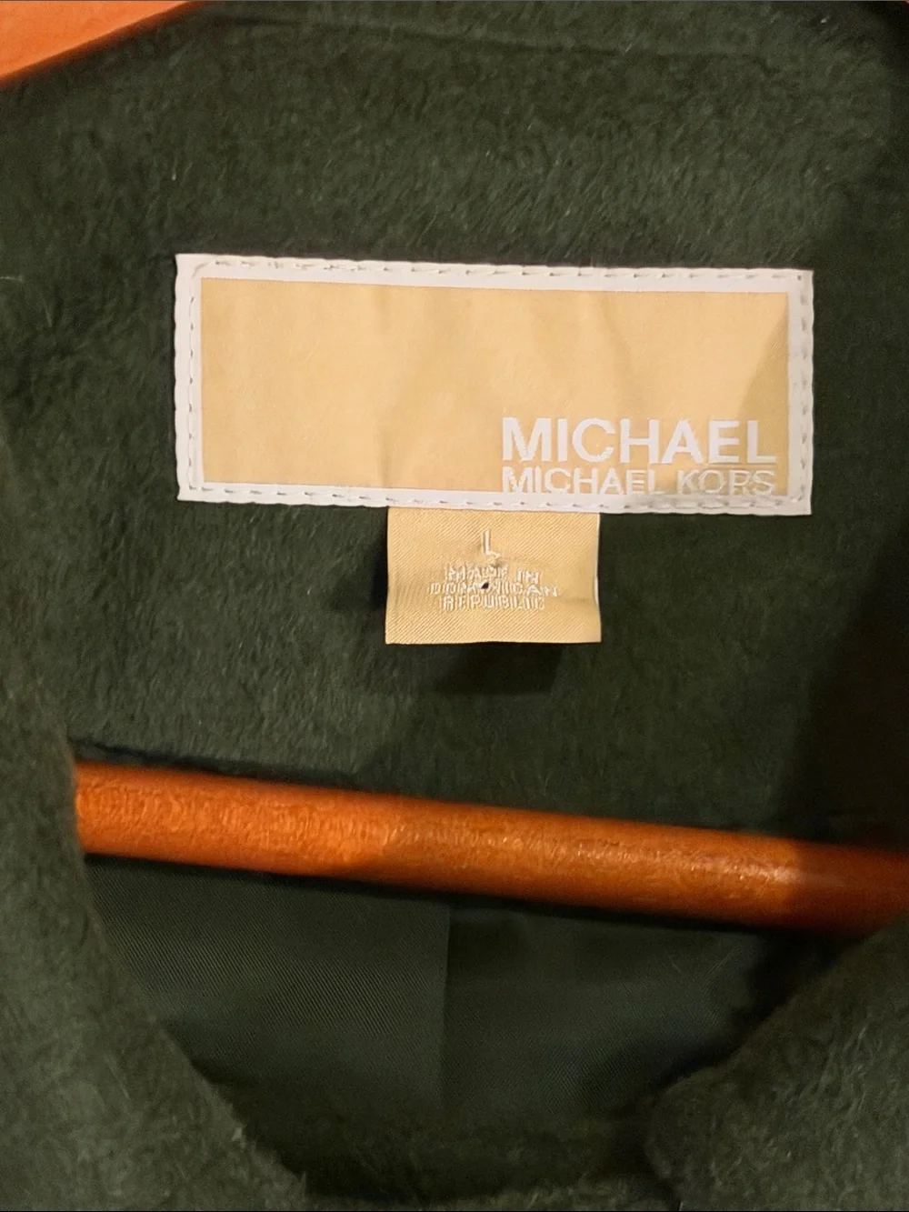 Michael Kors Dark Green Wool Blend Belted Coat